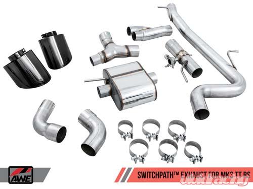 AWE Tuning 18-19 Audi TT RS 2.5L Turbo Coupe 8S/MK3 SwitchPath Exhaust w/Diamond Black RS-Style Tips - eliteracefab.com