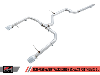 AWE Tuning 18-19 Volkswagen Jetta GLI Mk7 Track Edition Exhaust - Diamond Black Tips (Fits OEM DP) - eliteracefab.com