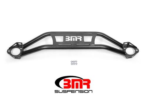 BMR 08-18 DODGE CHALLENGER FRONT STRUT TOWER BRACE - BLACK HAMMERTONE (TWIN TUBE DESIGN) - eliteracefab.com