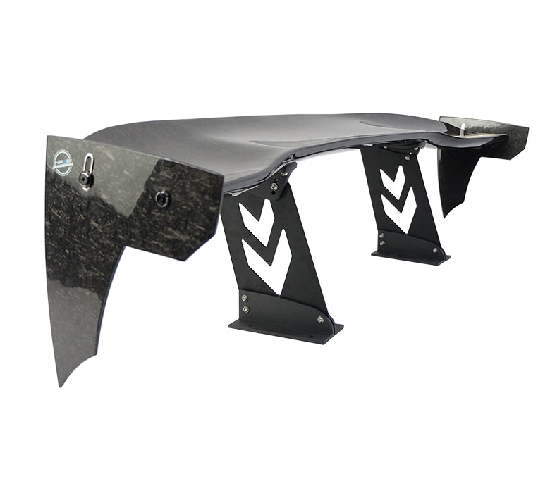NRG Carbon Fiber Glass 59 Inch Universal Rear Spoiler Arrow Cut Out Stands and NRG logo End Plates - eliteracefab.com