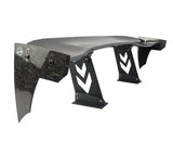 NRG Carbon Fiber Glass 59 Inch Universal Rear Spoiler Arrow Cut Out Stands and NRG logo End Plates - CARB-A591NRG