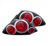 ANZO USA Mitsubishi Eclipse Taillights Black; 2000-2005