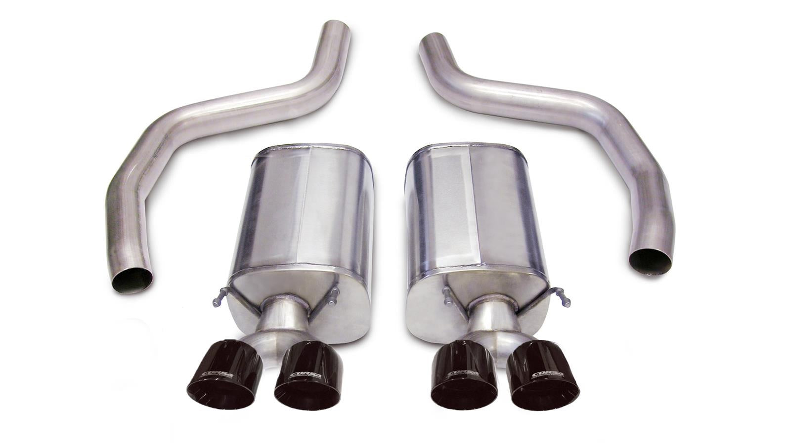 Corsa 06-13 Chevy Corvette C6 Z06 7.0L / 09-13 ZR1 6.2L Black PVD AxleBack Exhaust w/4.5in Twin Tips - eliteracefab.com