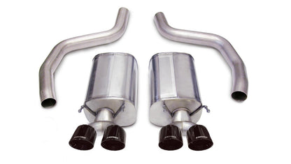 Corsa 06-13 Chevy Corvette C6 Z06 7.0L / 09-13 ZR1 6.2L Black PVD AxleBack Exhaust w/4.5in Twin Tips - eliteracefab.com