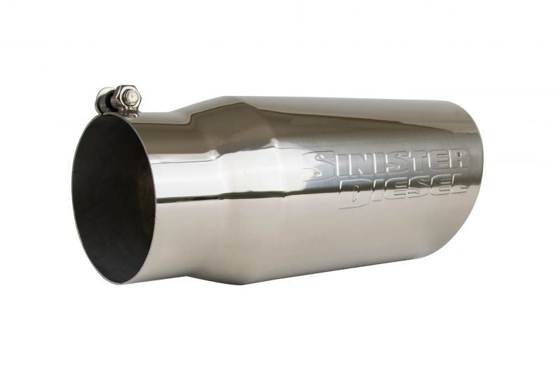 Sinister Diesel Universal Polished 304 Stainless Steel Exhaust Tip (4in to 5in) - eliteracefab.com