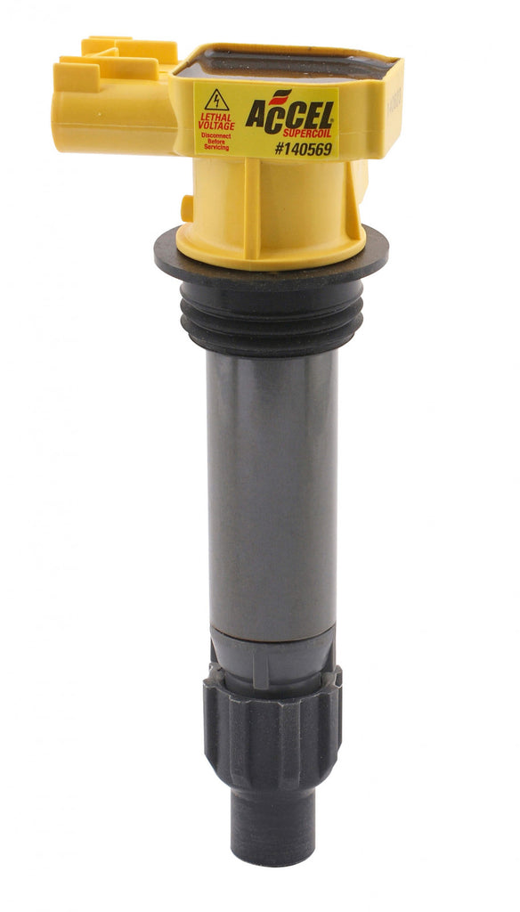 ACCEL Ignition Coil Super Coil Series 2007-2019 GM/SAAB/Suzuki 2.8L/3.2L/3.6L V6 engines, Yellow, Individual - eliteracefab.com