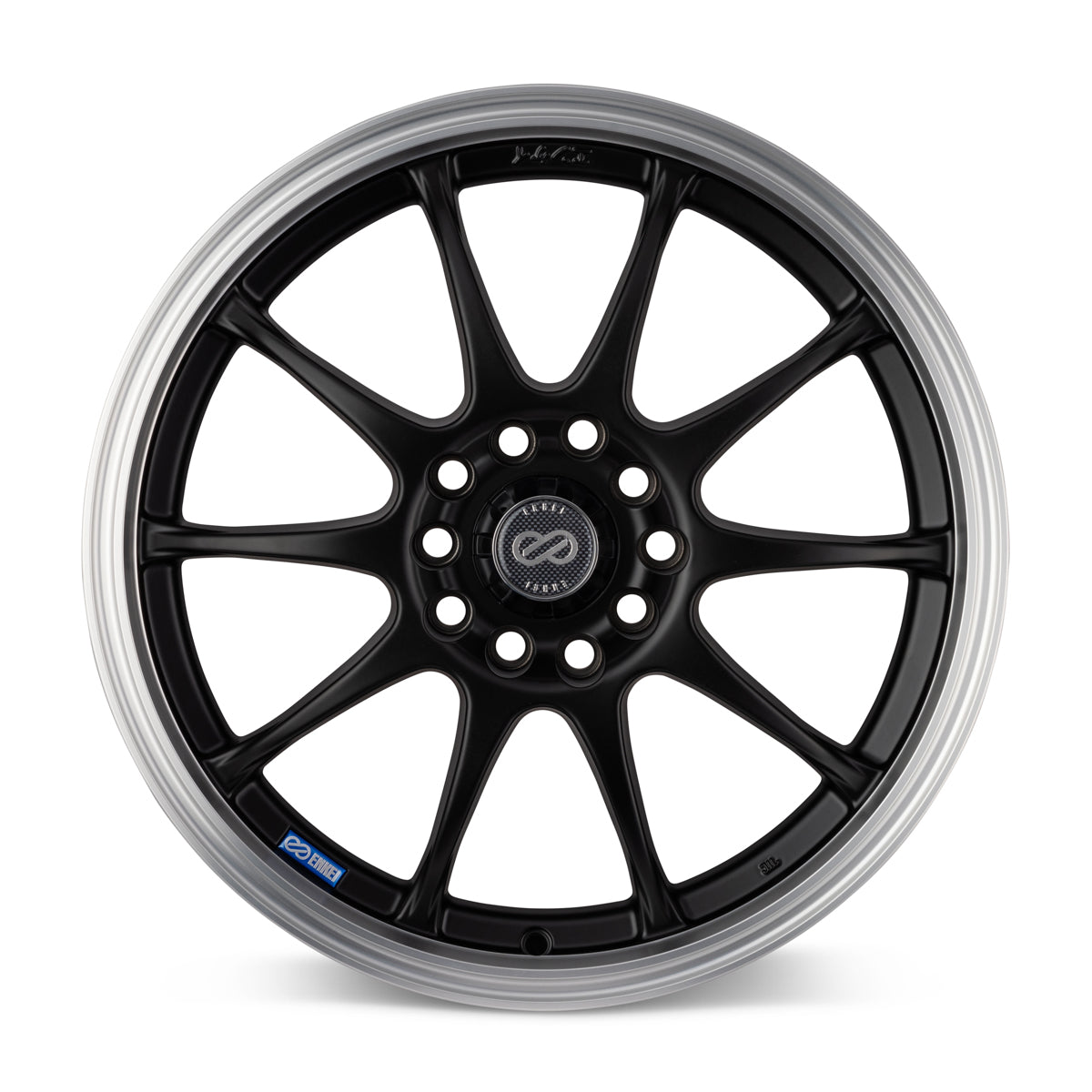 Enkei J10 15x6.5 5x100/114.3 38mm Offset 72.62mm Bore Dia Matte Black w/ Machined Lip Wheel - eliteracefab.com