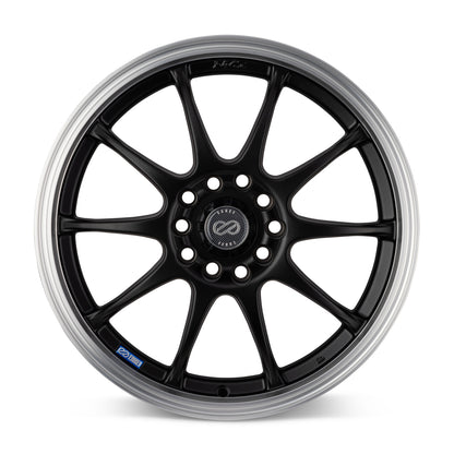 Enkei J10 17x7 4x100/108 42mm Offset 72.62mm Bore Dia Matte Black w/ Machined Lip Wheel - eliteracefab.com