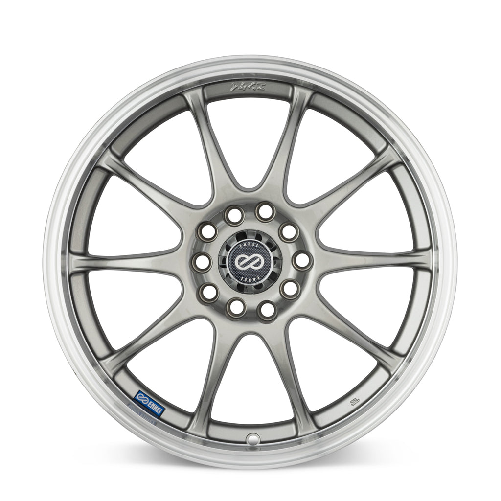 Enkei J10 15x6.5 5x100/114.3 38mm Offset 72.62mm Bore Dia Silver w/ Machined Lip Wheel - eliteracefab.com