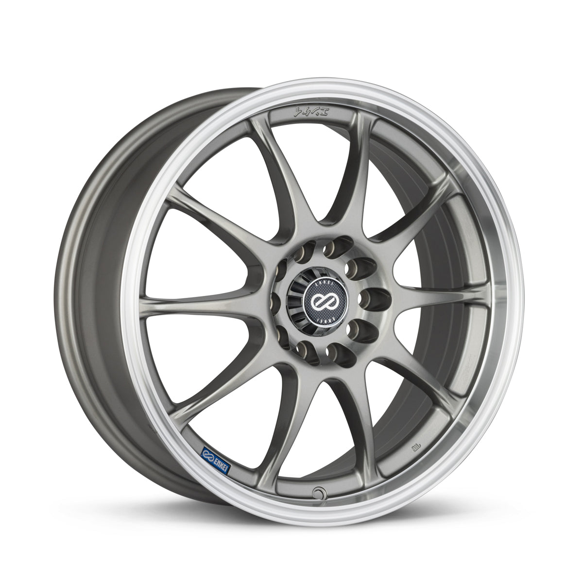 Enkei J10 17x7 5x100/114.3 38mm Offset Dia Silver w/ Machined Lip Wheel - eliteracefab.com