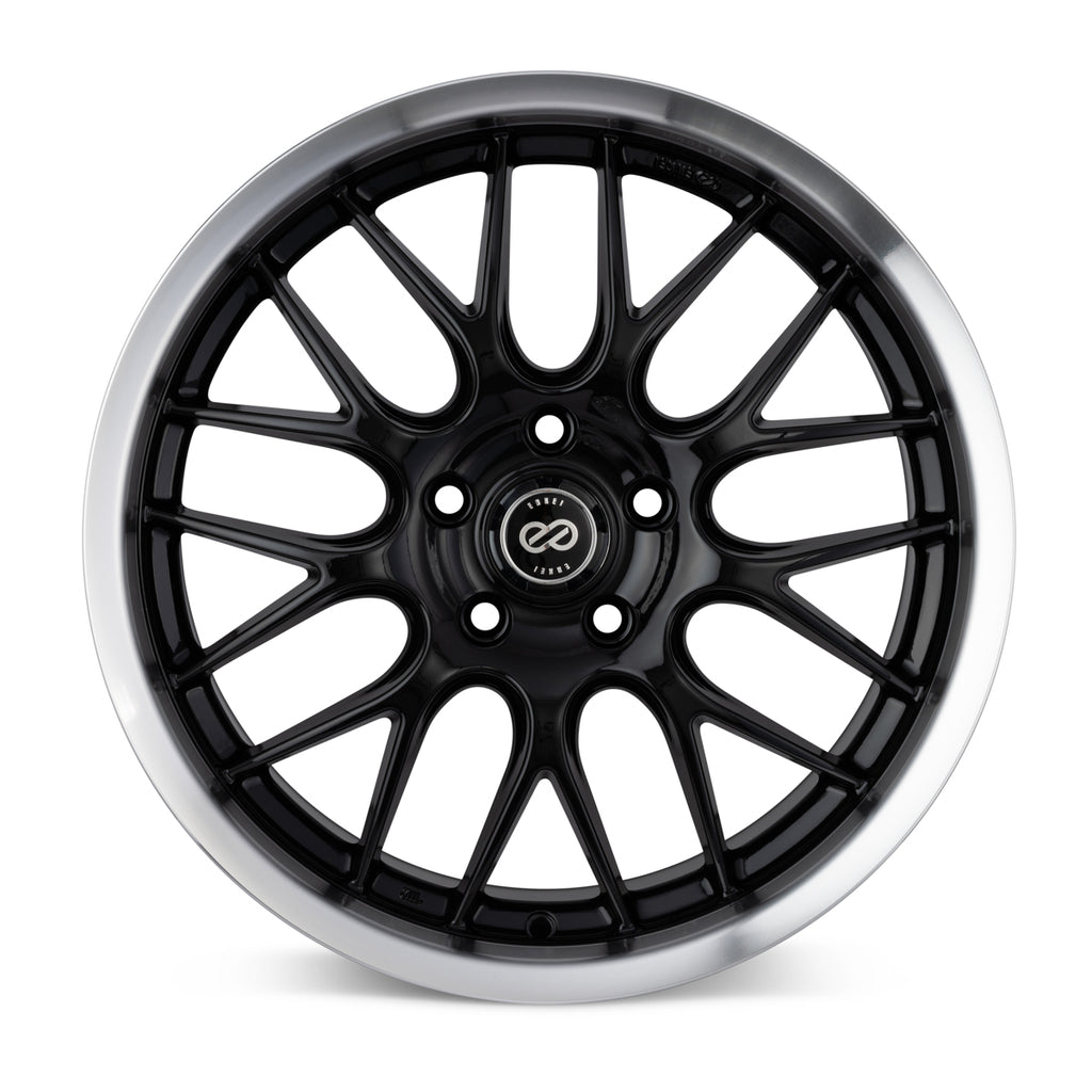 Enkei Lusso 18x8 40mm Offset 5x120 Bolt Pattern Black w/ Machine Lip Wheel - eliteracefab.com