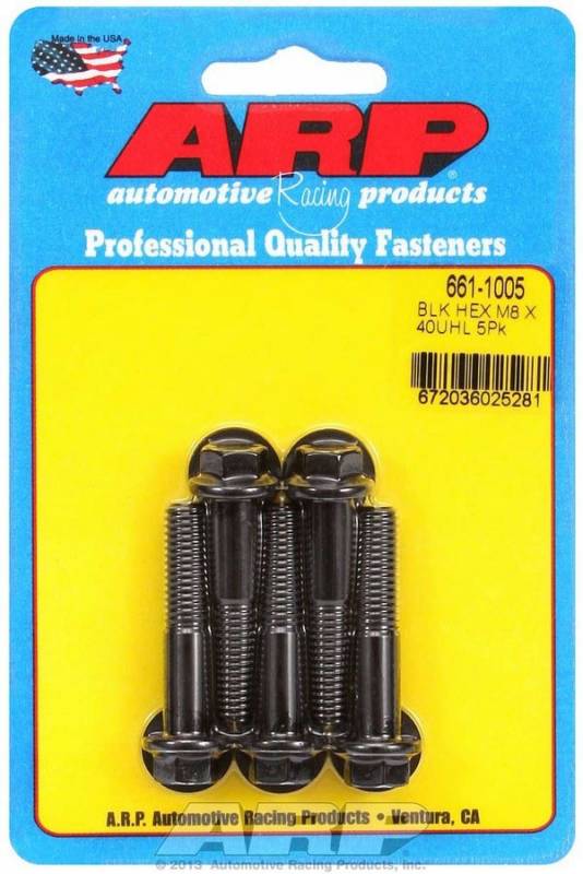 ARP Hex Bolt - M8 x 1.25 x 40 - Black Oxide (5 Pack) - eliteracefab.com