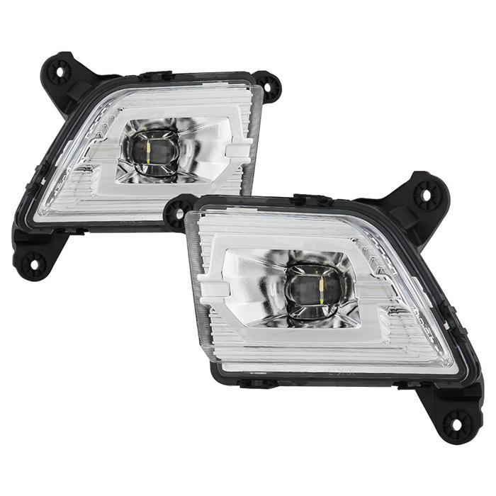 Spyder 19-20 Chevy Silverado 1500 OEM Style Full LED Fog Light w/Switch - Clear (Wont Fit RPO U12) - eliteracefab.com