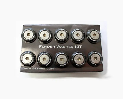 NRG Black Fender Washer Kit with Rivets for Metal Universal - eliteracefab.com