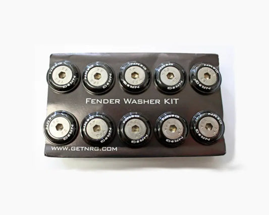 NRG Black Fender Washer Kit with Rivets for Metal Universal - eliteracefab.com