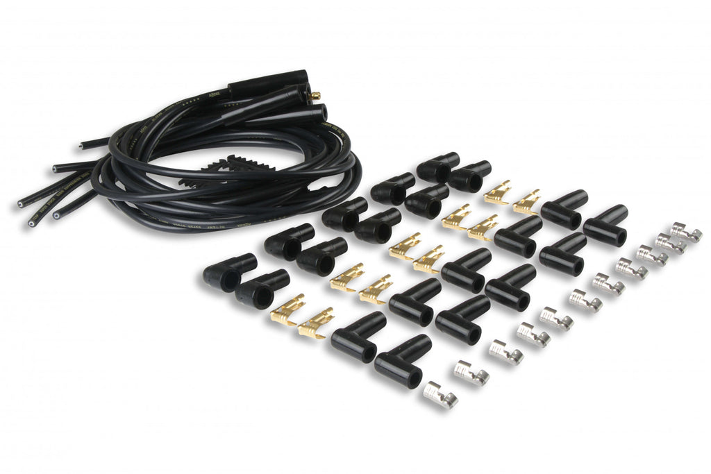 ACCEL Spark Plug Wire Set- 8mm - Black Wire with Black Straight Boots - eliteracefab.com