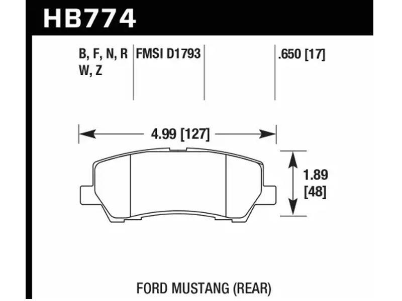 Hawk 15-17 Ford Mustang Performance Ceramic Rear Brake Pads - eliteracefab.com