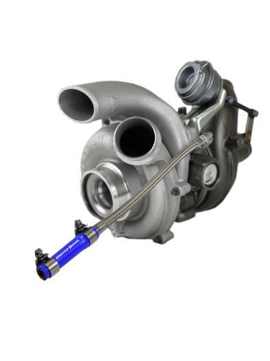 Sinister Diesel Turbo Coolant Feed Line for 2011-2016 Ford Powerstroke 6.7L - eliteracefab.com