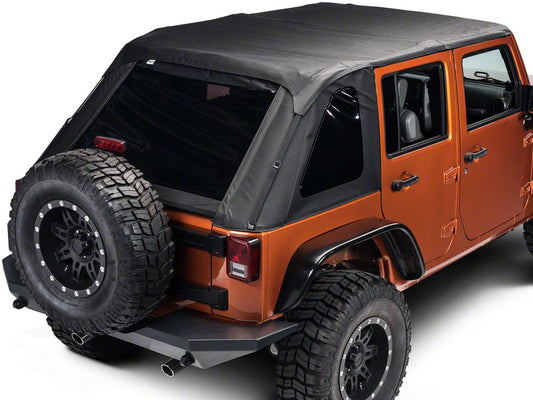 Rampage 2007-2018 Jeep Wrangler(JK) Unlimited Frameless Soft Top Kit - Black Diamond - eliteracefab.com