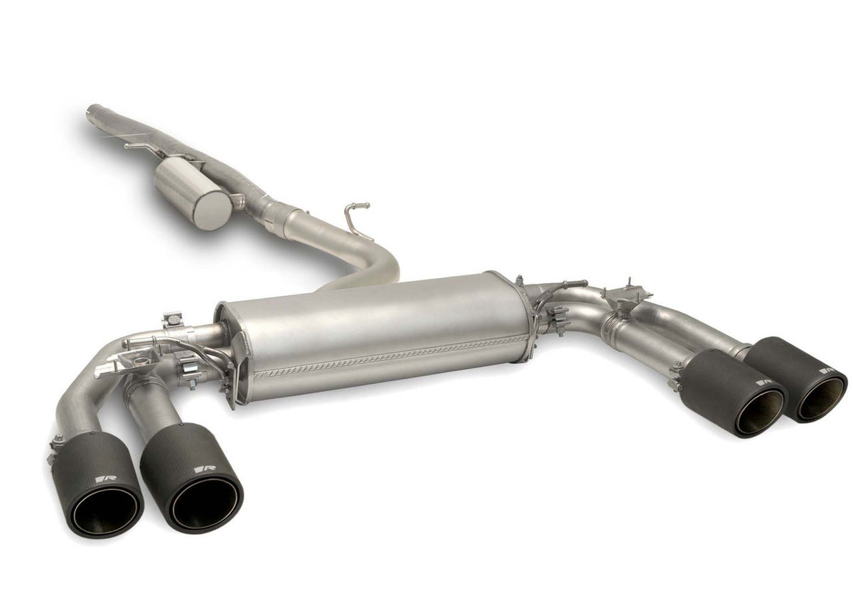 Remus 2017 Volkswagen GTI Mk VII Axle Back Exhaust w/Connection Tube/Silencer/Blk Chrm Tail Pipe Set - eliteracefab.com