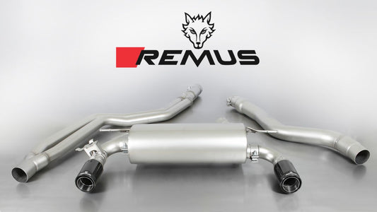 Remus 2015 BMW 3 Series F30/F31 Axle Back Exhaust w/Connection Tube/Carbon Tail Pipe Set - eliteracefab.com