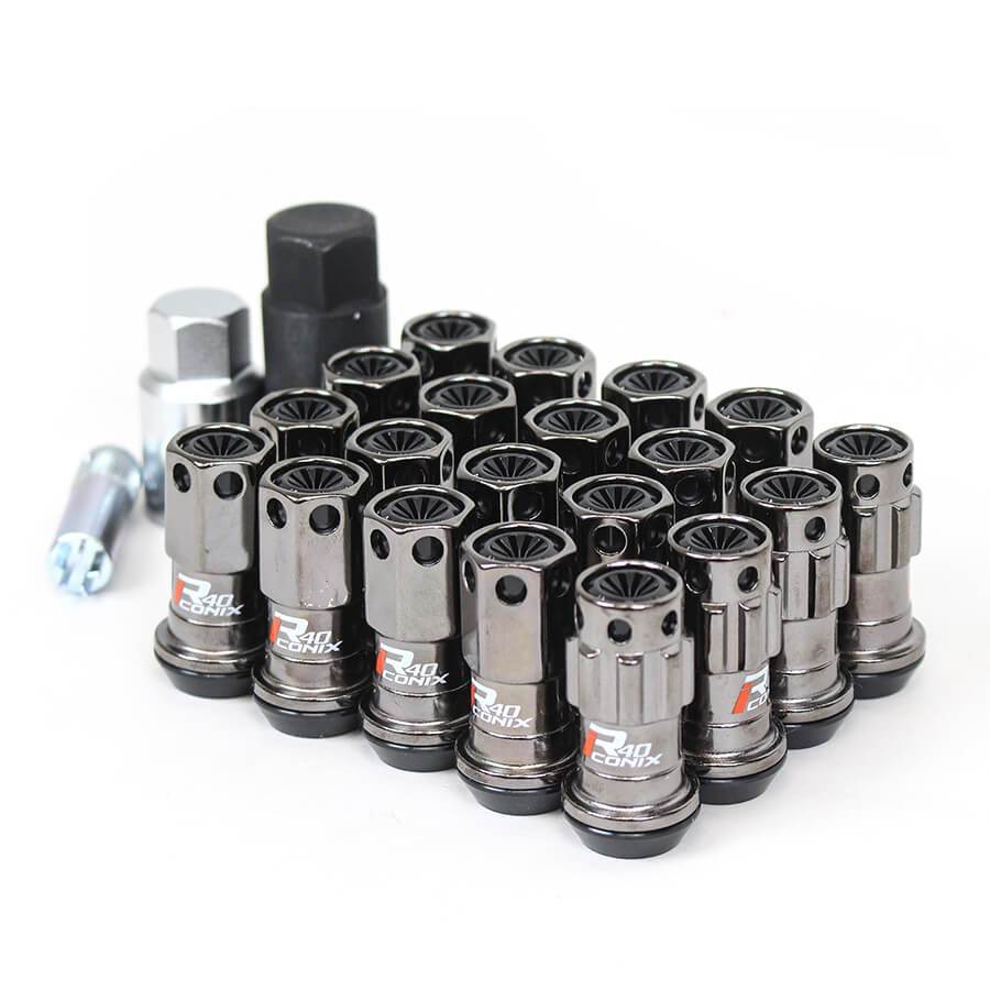 Project Kics 12X1.25 R40 Iconix Classical Lug Nuts w/ Black Plastic Cap - 16+4 - eliteracefab.com