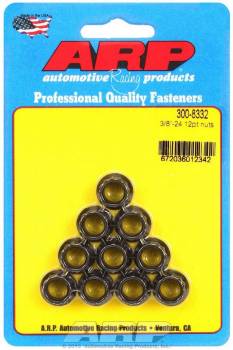 ARP Replacement Nuts - 3/8"- 24 Thread, 7/16" 12 Pt. Socket Size - (10 Pack) - eliteracefab.com