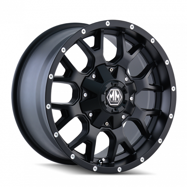 Mayhem 8015 Warrior 20x9 / 6x135 BP / 0mm Offset / 106mm Hub Matte Black Wheel Mayhem