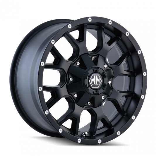 Mayhem 8015 Warrior 20x9 / 6x135 BP / 0mm Offset / 106mm Hub Matte Black Wheel Mayhem