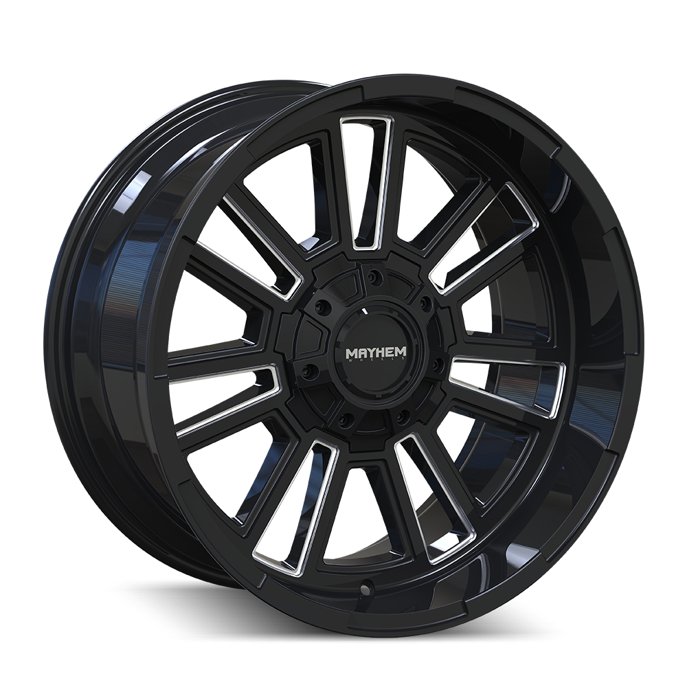 Mayhem 8115 Apollo 20x9 / 6x135 BP / 18mm Offset / 106mm Hub Black w/ Milled Spokes Wheel