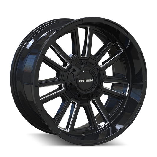 Mayhem 8115 Apollo 20x9 / 6x135 BP / 0mm Offset / 106mm Hub Black w/ Milled Spokes Wheel Mayhem