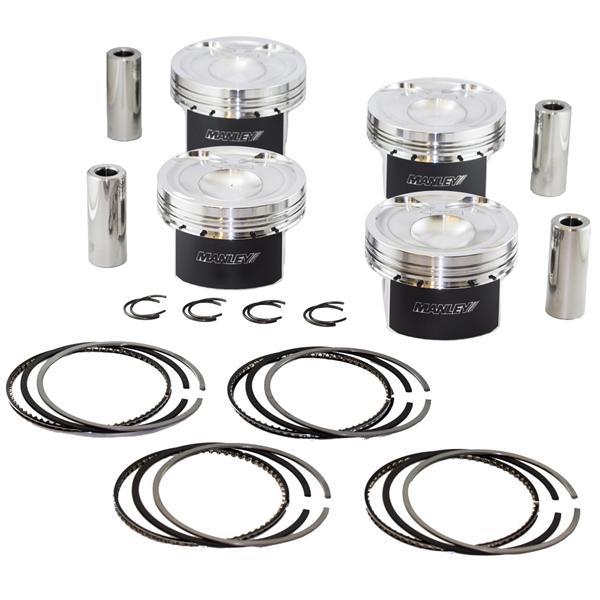 MANLEY 636000C-4 Piston Kit Set (Ford 2.0L Eco Boost 87.5mm STD Size Bore 9.3:1 Dish) - eliteracefab.com