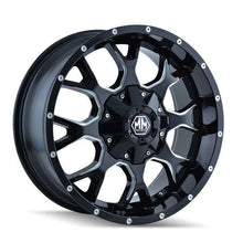 Load image into Gallery viewer, Mayhem 8015 Warrior 20x9 / 6x135 BP / 18mm Offset / 106mm Hub Black w/ Milled Spokes Wheel