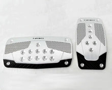 Load image into Gallery viewer, NRG Silver with Black Carbon Manual Aluminum Sport Pedal Universal - eliteracefab.com