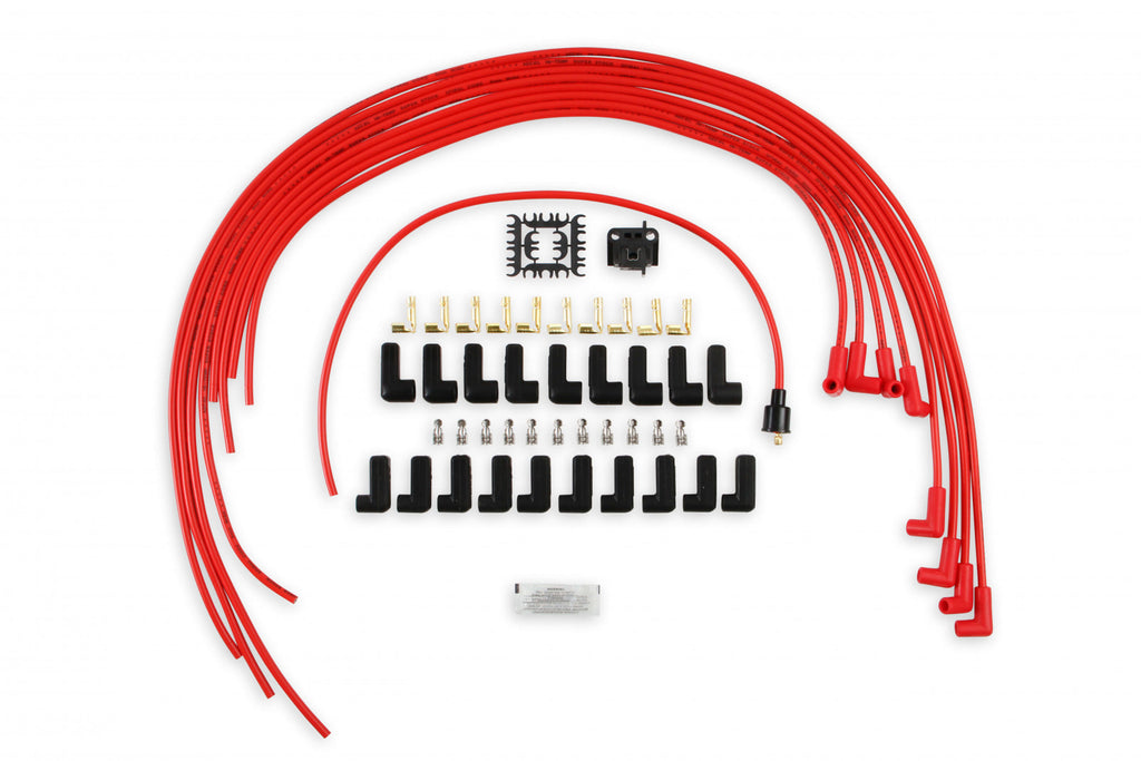 ACCEL Spark Plug Wire Set - 8mm - Universal - Red Wire with Red 90 Deg Boots - eliteracefab.com