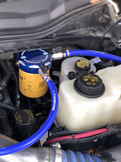 Sinister Diesel 2017+ Ford Powerstroke 6.7L (Engine Mount) Coolant Filtration System - eliteracefab.com