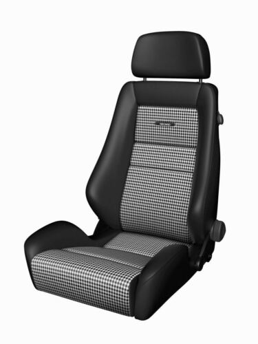 Recaro Classic LX Seat - Black Leather/Pepita Fabric - eliteracefab.com