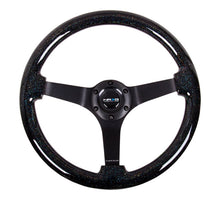 Load image into Gallery viewer, NRG Reinforced Steering Wheel 350mm Classic Black Sparkled Wood Grain Wheel 3 Inch Deep 4mm3-Spoke Center Black - eliteracefab.com