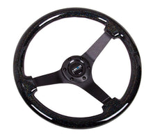 Load image into Gallery viewer, NRG Reinforced Steering Wheel 350mm Classic Black Sparkled Wood Grain Wheel 3 Inch Deep 4mm3-Spoke Center Black - eliteracefab.com