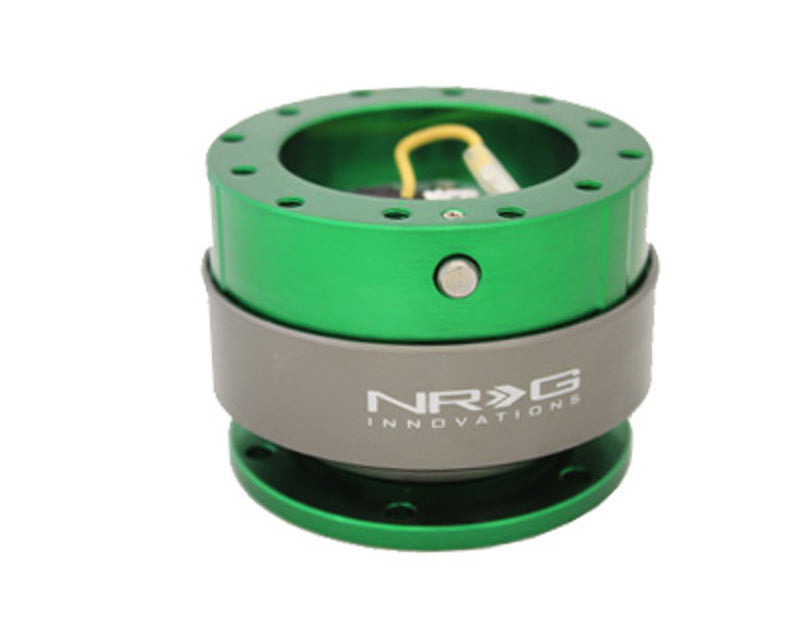 NRG Quick Release Gen 2.0 Green Body Titanium Chrome Ring - eliteracefab.com