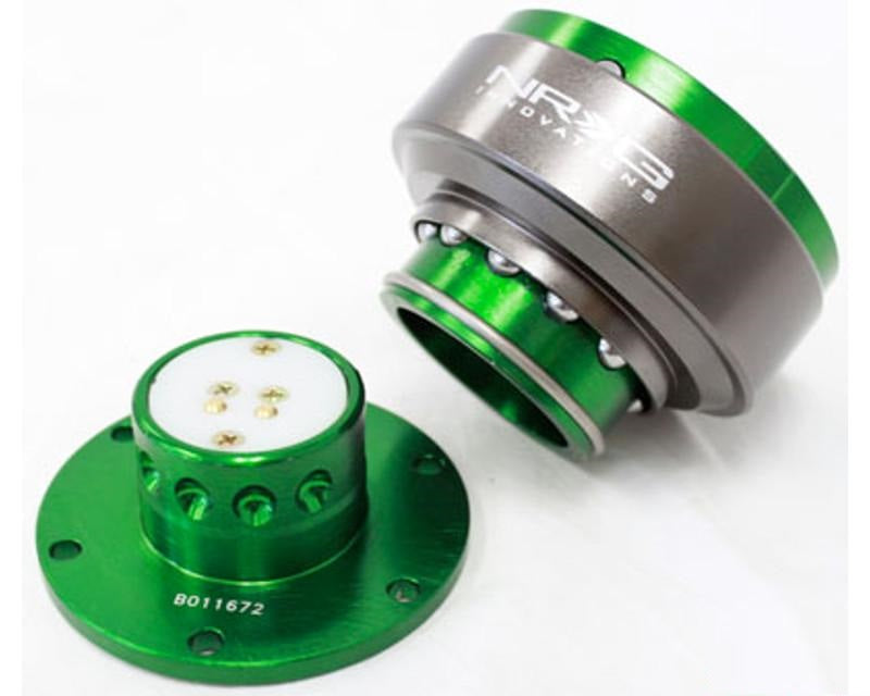 NRG Quick Release Gen 2.0 Green Body Titanium Chrome Ring - eliteracefab.com