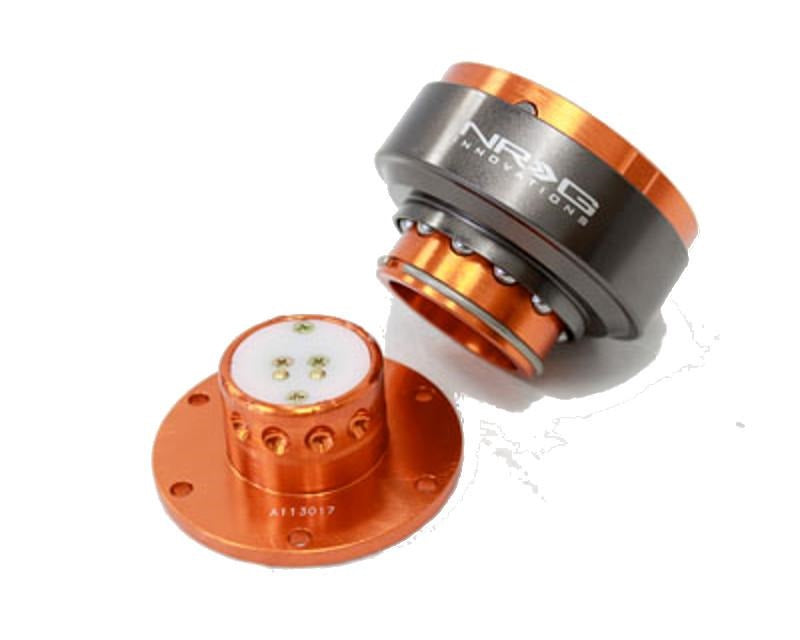 NRG Quick Release Gen 2.0 Orange Body Titanium Chrome Ring - eliteracefab.com