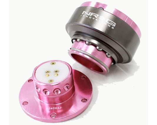 NRG Quick Release Gen 2.0 Pink Body Titanium Chrome Ring - eliteracefab.com