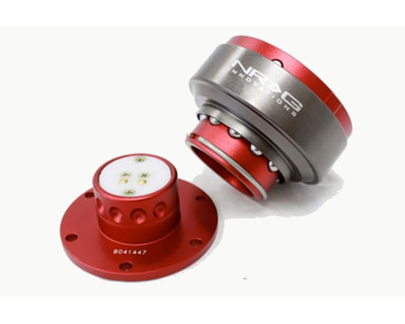 NRG Quick Release Gen 2.0 Red Body Titanium Chrome Ring - eliteracefab.com