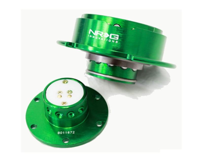 NRG Quick Release Gen 2.5 Green Body Titanium Chrome Ring - eliteracefab.com