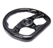 Load image into Gallery viewer, NRG Carbon Fiber Steering Wheel 320mm Flat Bottom Shinny Black Light Tone - eliteracefab.com