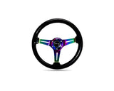 NRG Black Paint Grip 3 Neochrome Spokes 350mm Classic Wood Grain Wheel Universal - ST-015MC-BK