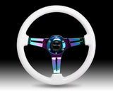 NRG Glow in the Dark Grip 3 Neochrome Spokes 350mm Classic Wood Grain Wheel Universal - ST-015MC-GL