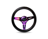 NRG Black Inlay 3 Neochrome Spokes 310mm Classic Black Wood Grain Wheel Universal - ST-310BK-MC