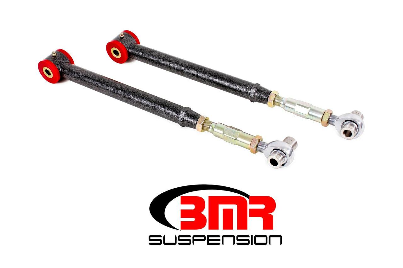 BMR LOWER CONTROL ARMS DOM ON-CAR ADJ POLY ROD END COMBO BLACK (05-14 MUSTANG/GT500) - eliteracefab.com